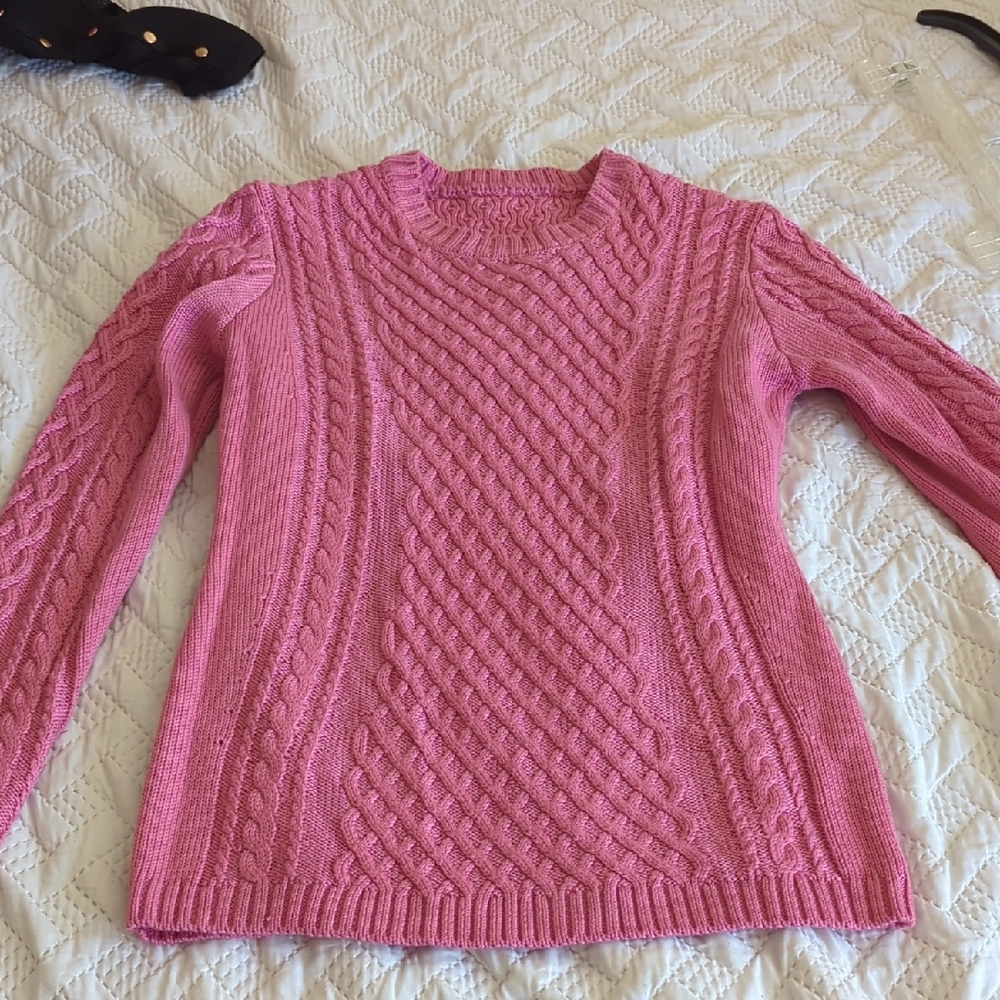 Pink Cable Knit Sweater